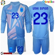 Otroške Nogometnih dresov Španija Unai Simon #23 Vratar Domači EP 2024 Dolgi rokavi (+ hlače)